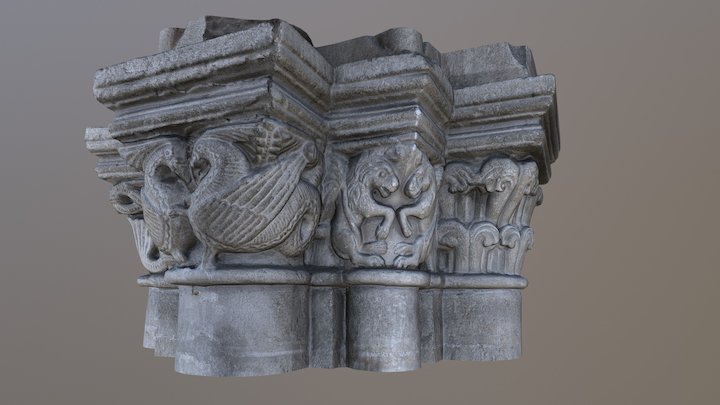 Chapiteau 4 Basilique Avesnières 3D Model