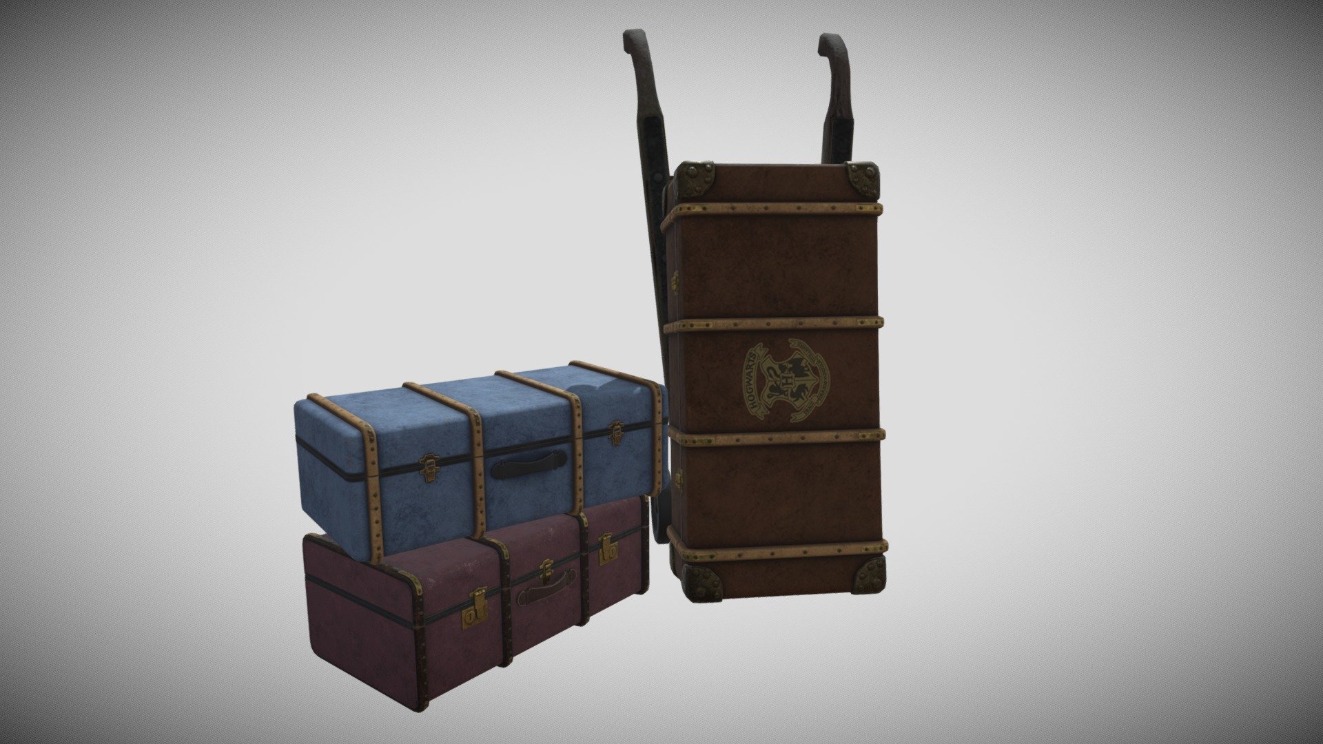 Harry Potter Hogsmeade Hogwarts Trunk 3D model by pixeldog4ever