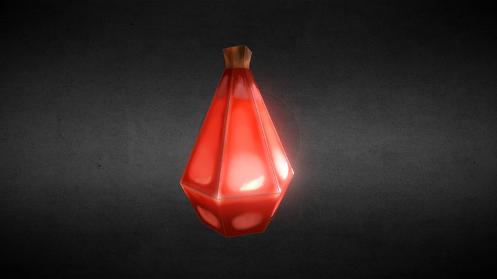 Hand-Painted Stylized Potion Bottle 3D Model