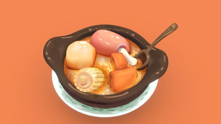 Cazuela, chilean casserole :3 3D Model