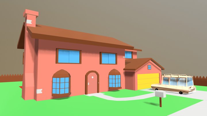 Lowpoly Simpsons House 3D Model