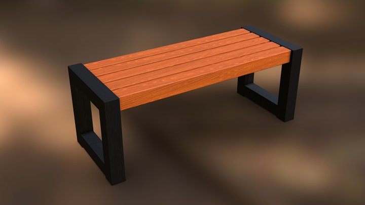Modern Park Bench 1 3D Model
