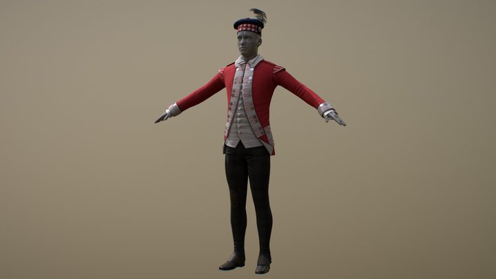 71st highlander regiment grenadier. 3D Model