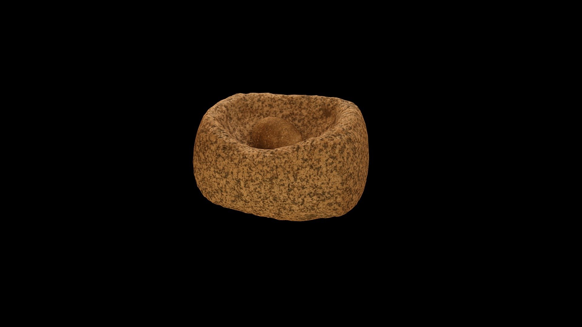 MORTERO RÚSTICO CUADRANGULAR DE USO DOMÉSTICO — Sketchfab embed 3D viewer