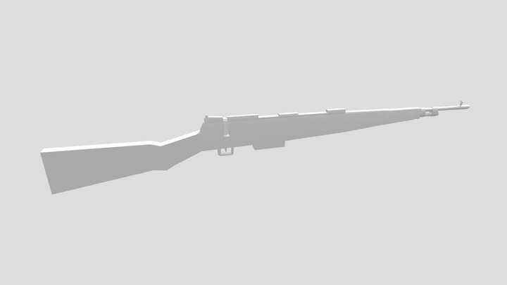 Low Poly Bolt-Action Rifle 3D Model