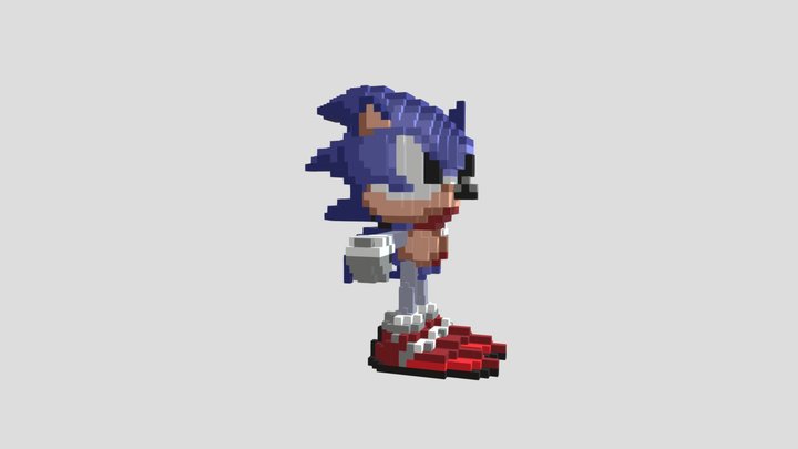 Genesis Pixel Sonic 3D Model