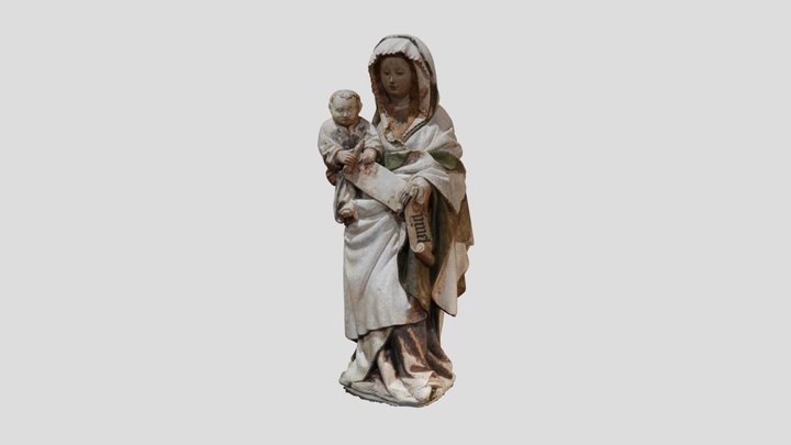 Vierge à l'enfant du XVème siècle 3D Model