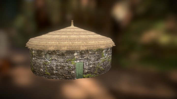 Round Thatched Hut 3D Model