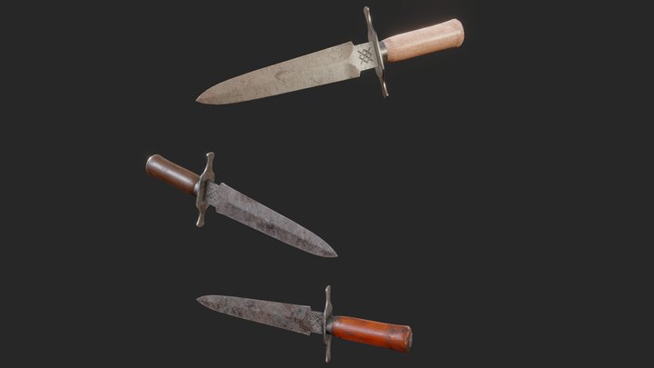 World War Trench Knives 3D Model