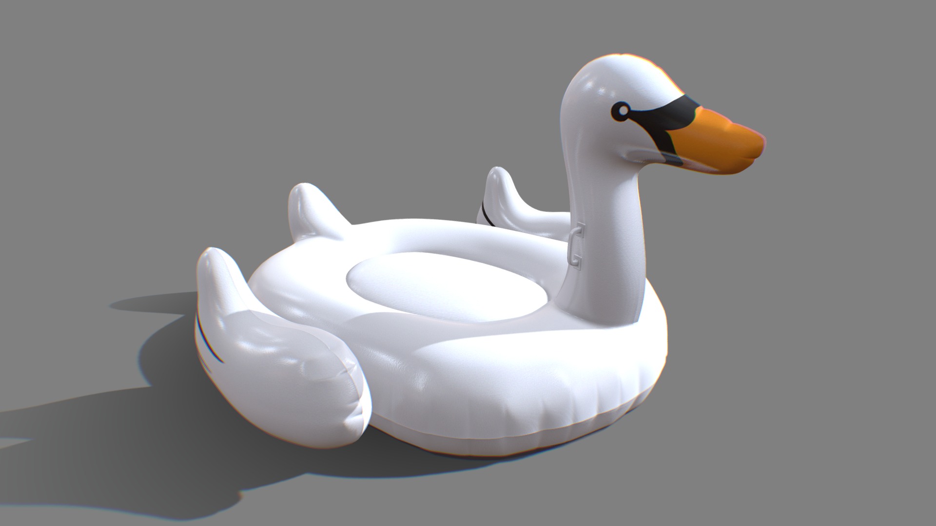 3D model Inflatable Swan - This is a 3D model of the Inflatable Swan. The 3D model is about a white duck with a yellow beak.