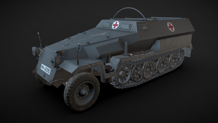 Sd.Kfz. 251/8 Ausf.C Krankenpanzerwagen 3D Model