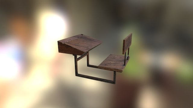 Victorian School Desk 3D Model