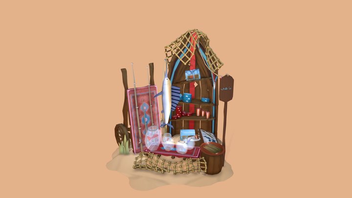 GameArt1 Final - 1001 nights - Fishmonger 3D Model