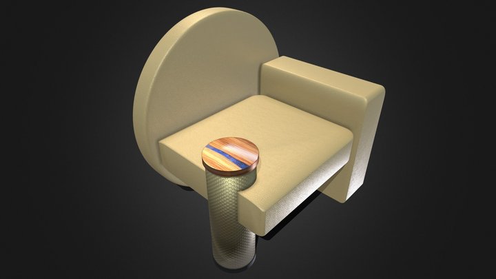 Leather Armchair - resin detail 3D Model
