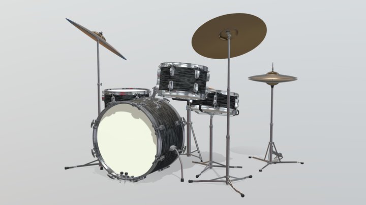 Ludwig Vintage Drum Kit 3D Model