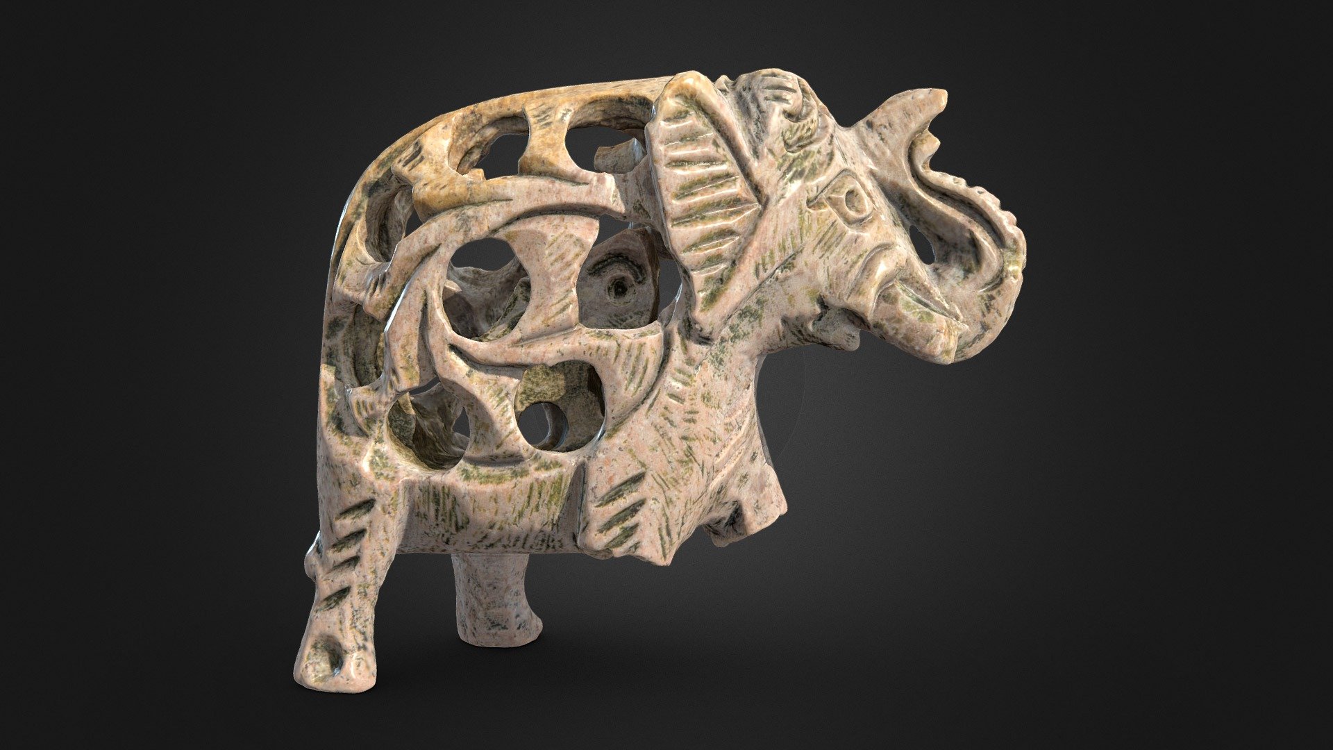 Broken Stone Elephant - RAWscan