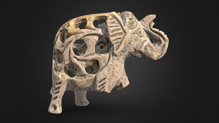 Broken Stone Elephant - RAWscan – Gratis 3D-model STL