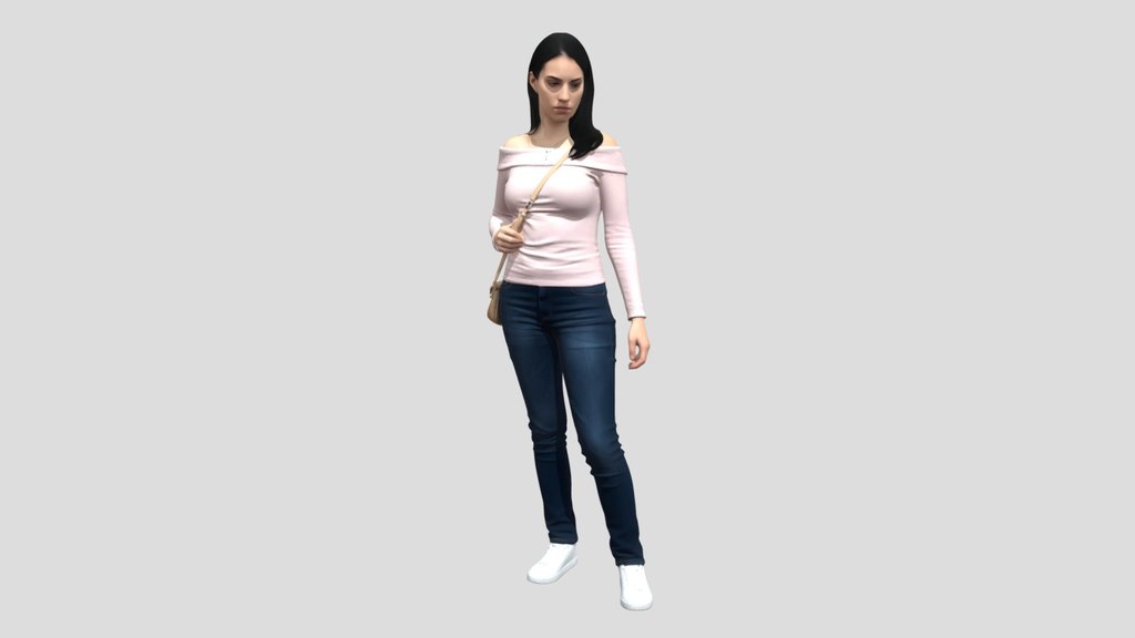 Pink Off-Shoulder Casual Look