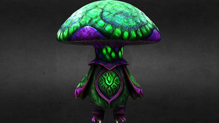 Stylized Mushroom Creature 3D Model