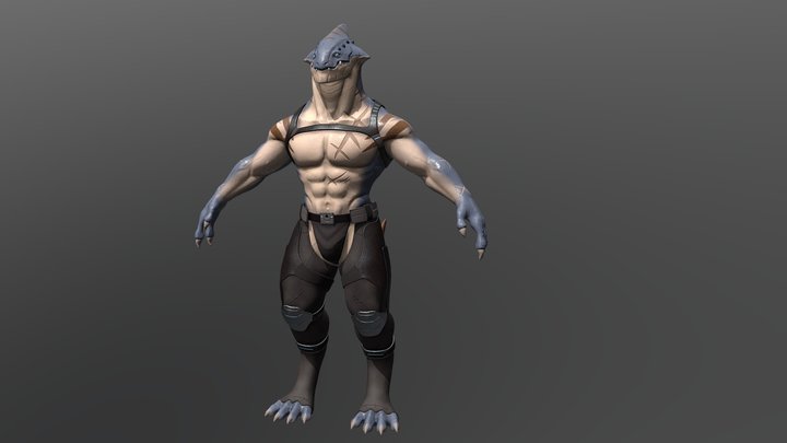 Sharkman Character 3D Model