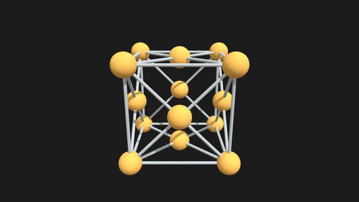 Face-centered Cubic cell 3D Model