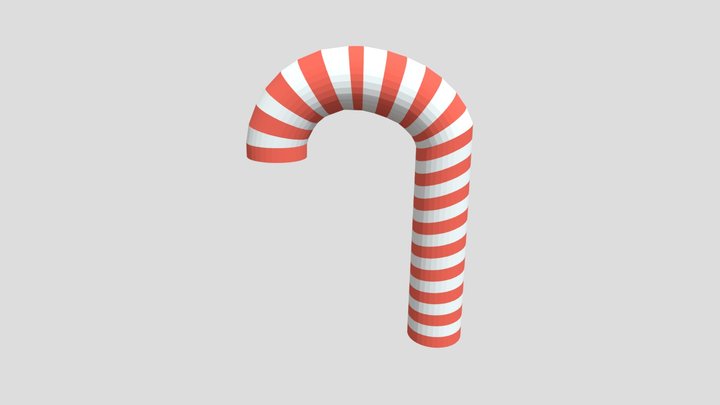 Low Poly - Candy Cane 3D Model