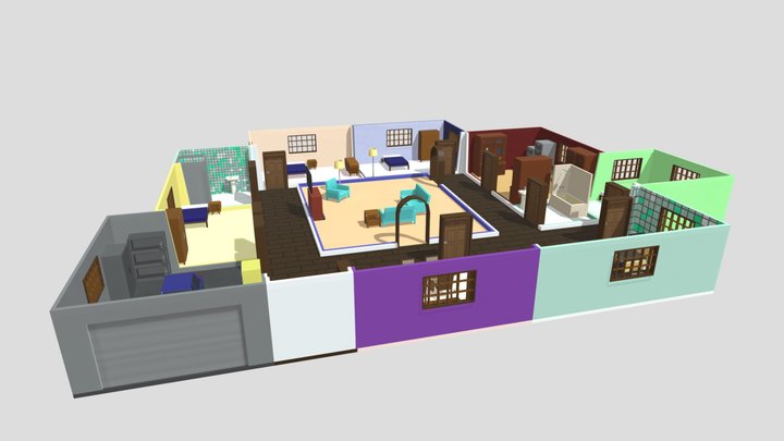 3D Low Poly House 3D Model