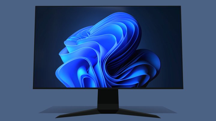 Desktop monitor (low-poly) 3D Model