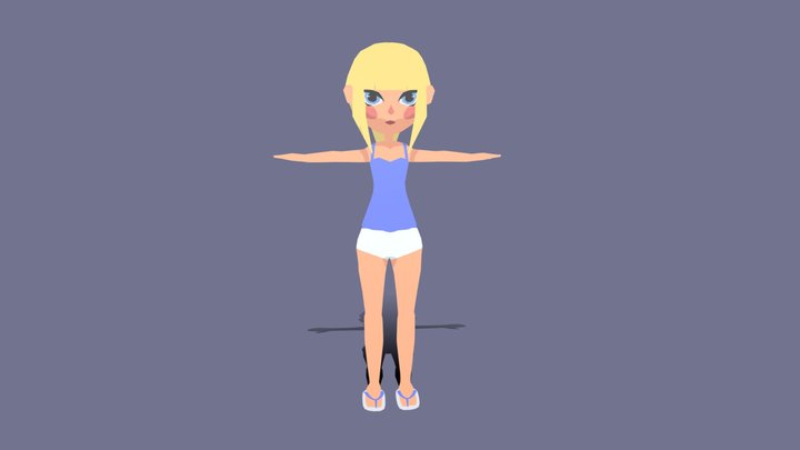 Beach Girl 3D Model