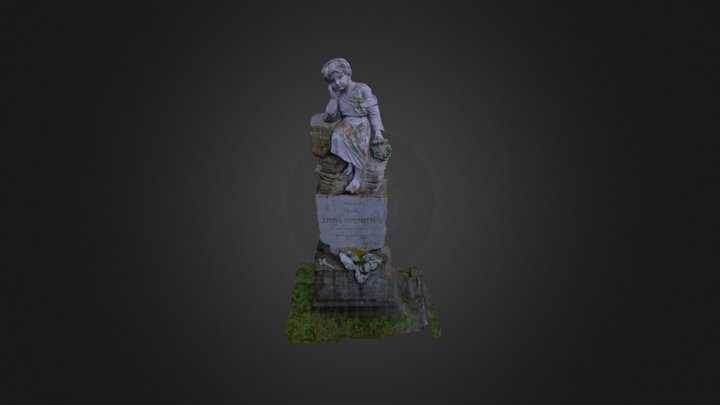 Tombstone on a small boy's grave 3D Model