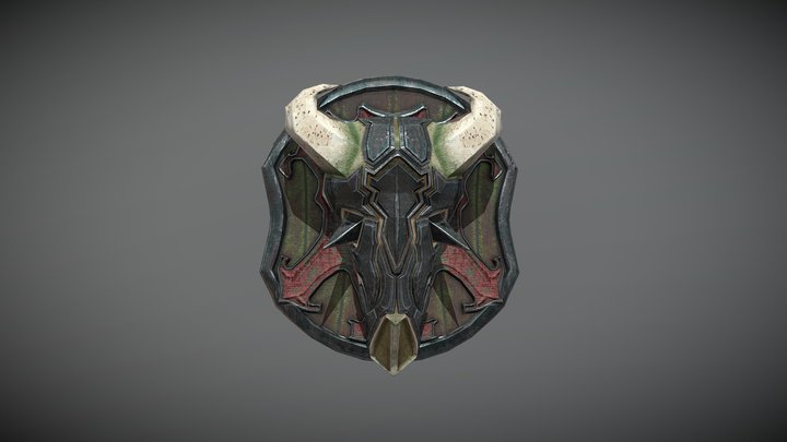 Dragon Skull Shield 3D Model
