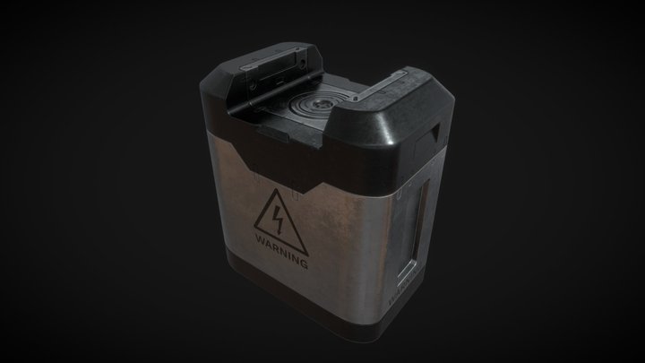 Futuristic Smart Power Cell Box Game Ready Props 3D Model