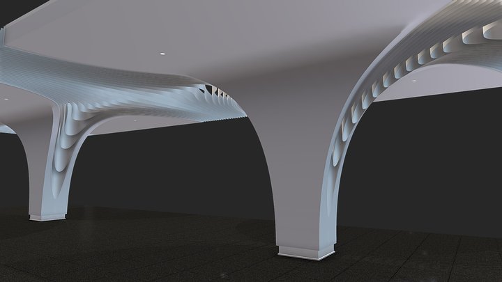 Futuristic Sci-fi Metro Station Modular Unit 3D Model