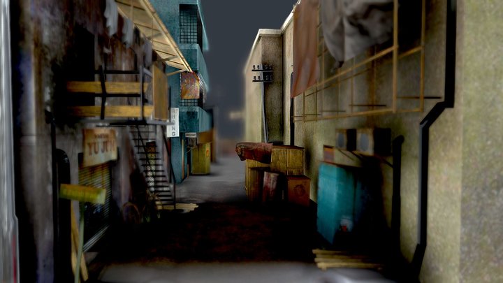 Abandoned alley 3 – Gratis 3D-model STL
