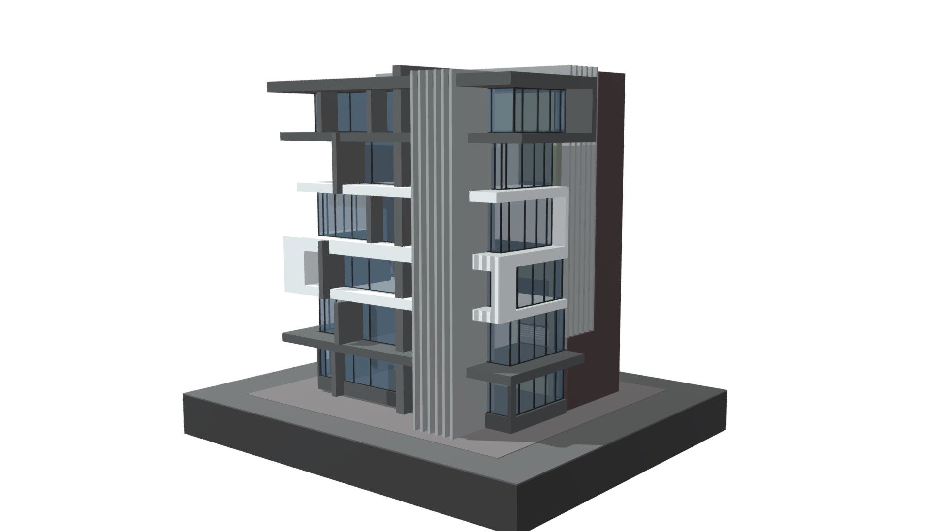 residential complex modern apartment building - Download Free 3D model ...