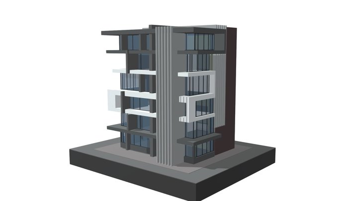 residential complex modern apartment building – Modello 3D gratuito STL