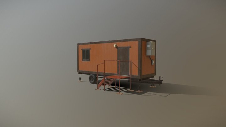 Construction trailer - Realistic SF City Props 3D Model
