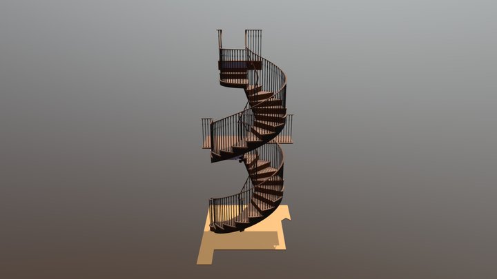 Oval Stairs 3D Model