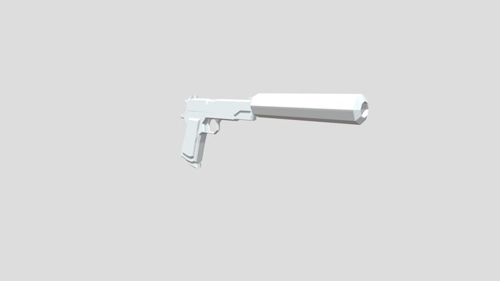 Low Poly Suppressed 1911 3D Model