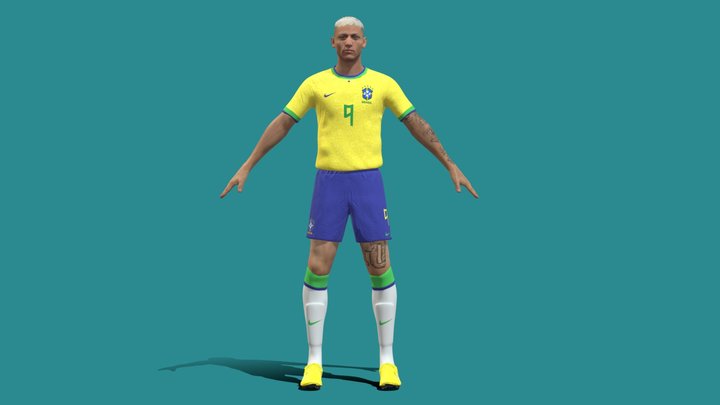 3D Rigged Richarlison Brazil Worldcup 2022 3D Model