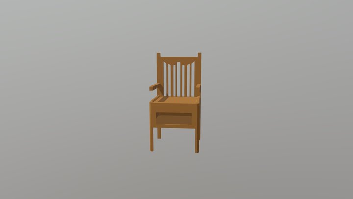 Simple Chair with hidden compartment no textures 3D Model