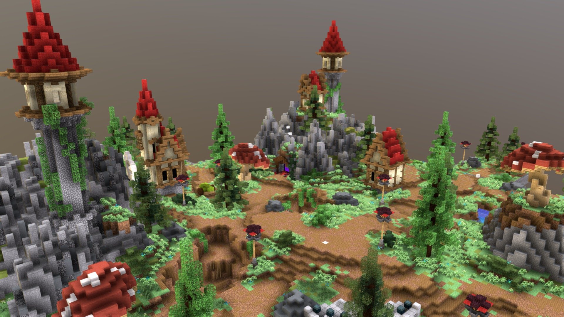 HCF Spawn ~ The Mushroom Town - Download Free 3D model by Pabitoo ...