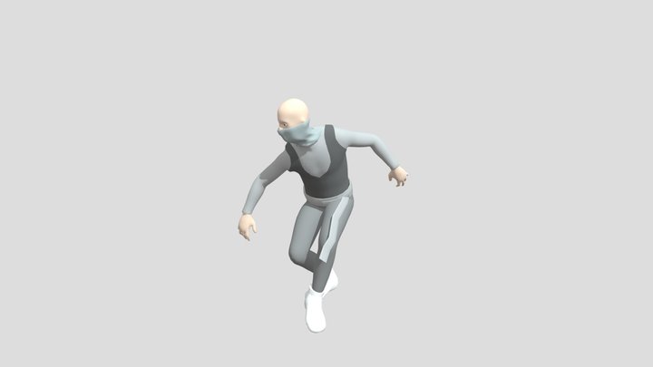 Untextured Ninja Animation 3D Model