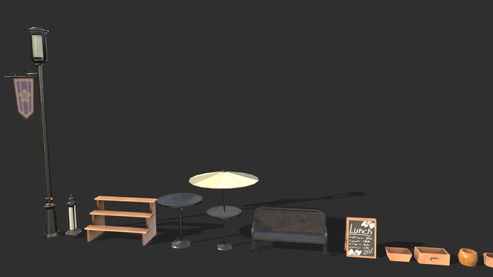 Street decor pack – Kostenloses 3D-Modell STL