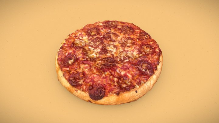 High Quality Salami Pizza 3D Model