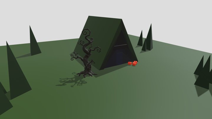 Spooky night in the woods 3D Model