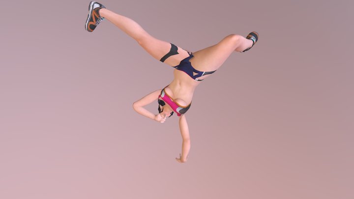 Japanese girl breakdance 3D Model
