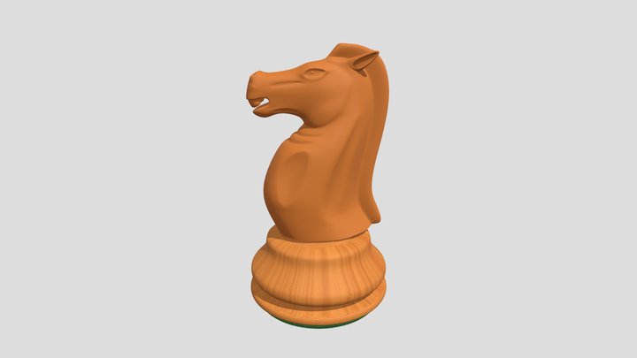 3D Wooden Chess Knight