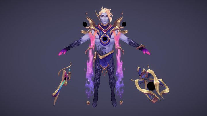 University project - Dark Cosmic Aphelios 3D Model