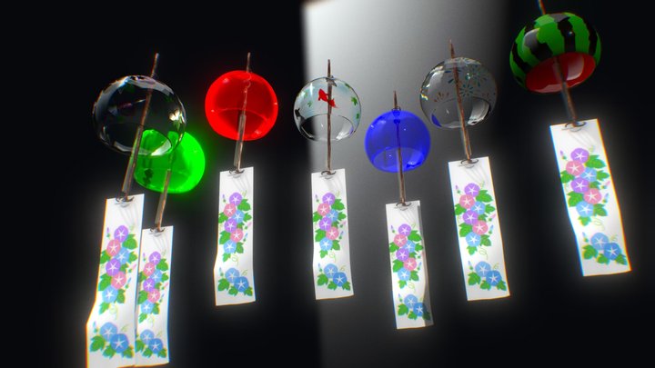 "Furin" a bell sounded by the action of the wind 3D Model